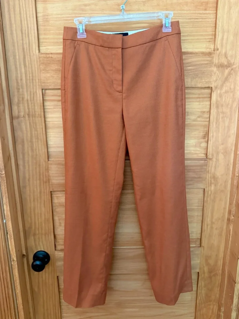 J Crew Kate Linen Blend Straight Leg Tailored Stretch Career Work Pants size 2